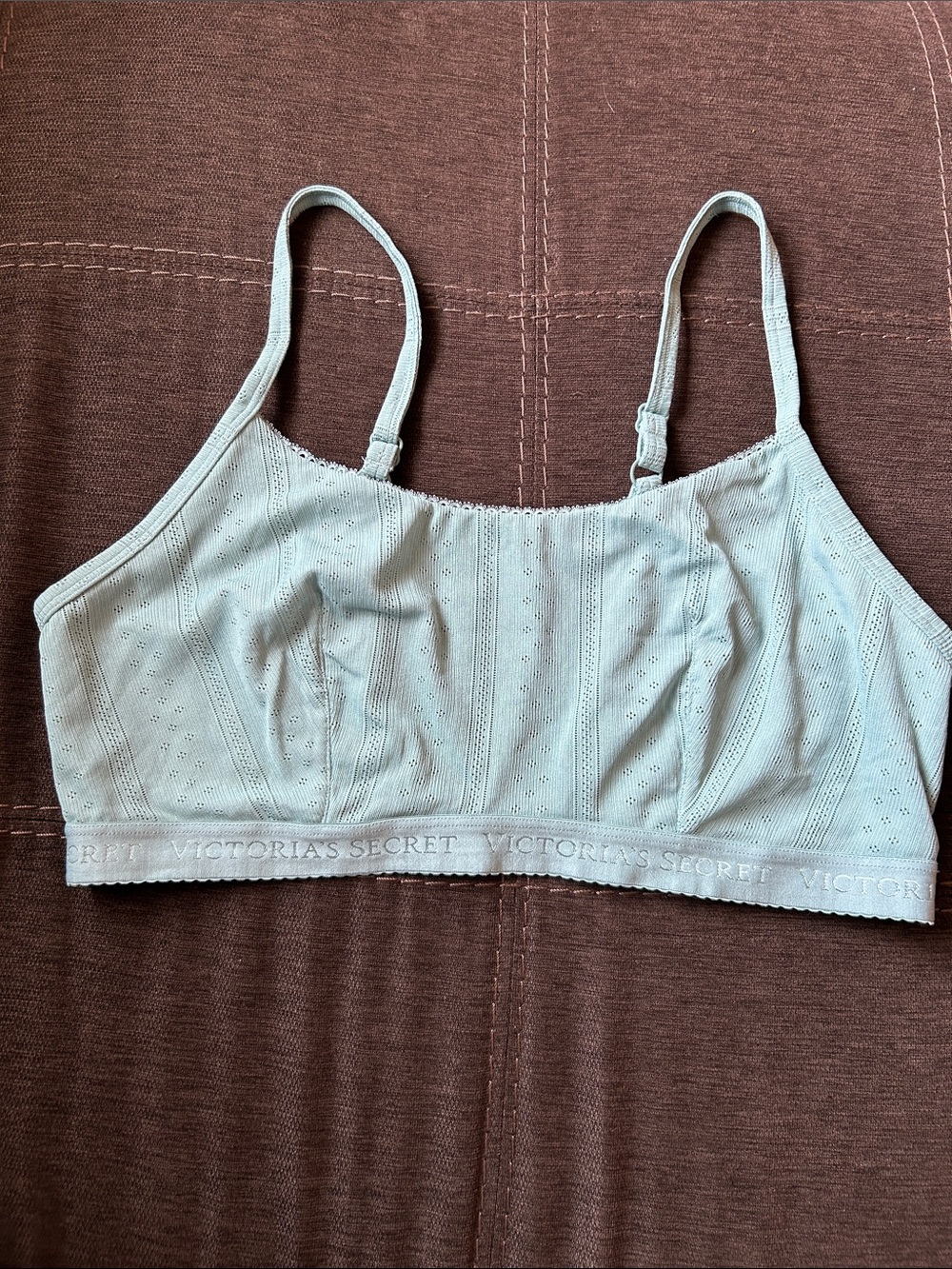 Victoria's Secret Pale Gray Lace-Trim Bralette
